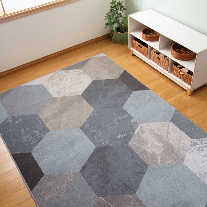 Alternate Image #1 of Sense of Place Hex Carpet - Blue - 6' x 9' Rectangle