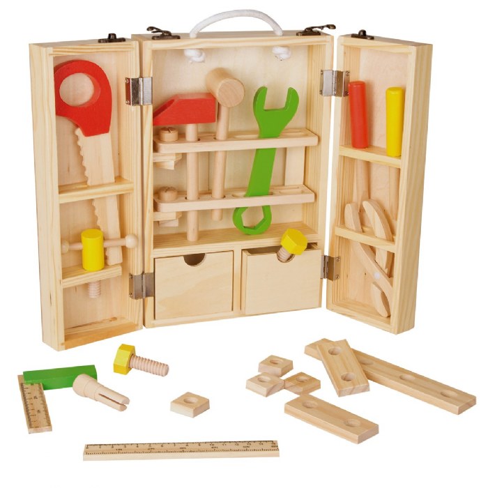 Primary Image of Dramatic Play Wooden Carpenter Set - 35 Pieces