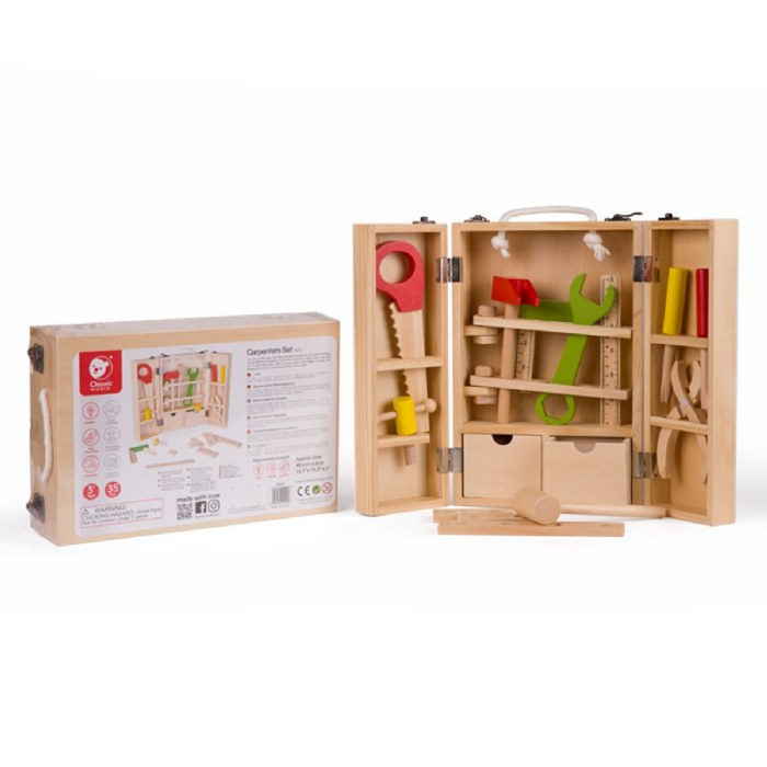Alternate Image #1 of Dramatic Play Wooden Carpenter Set - 35 Pieces