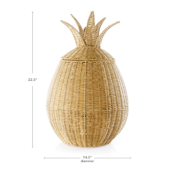 Alternate Image #1 of Pineapple Washable Wicker Floor Basket
