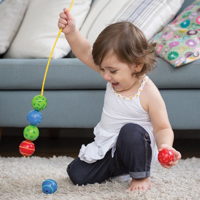 Alternate Image #1 of Sensory Textured Colorful Baby Beads - 23 Beads