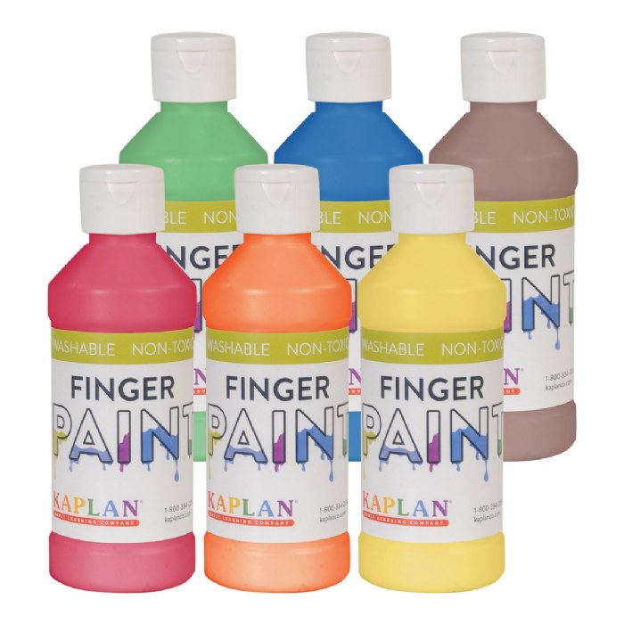 Primary Image of Kaplan 8 oz. Finger Paints in Basic Colors - Set of 6