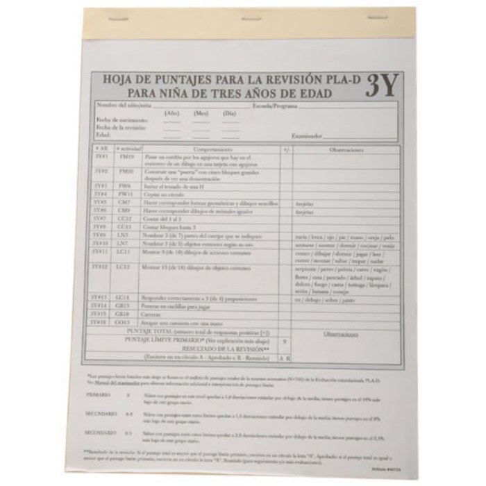 Primary Image of LAP&trade;-D Screens Age 3 Scoring Profile - Spanish