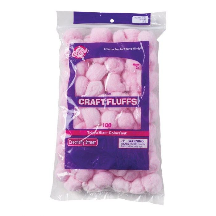 Alternate Image #1 of Pink Craft Fluffs - 100 Pieces