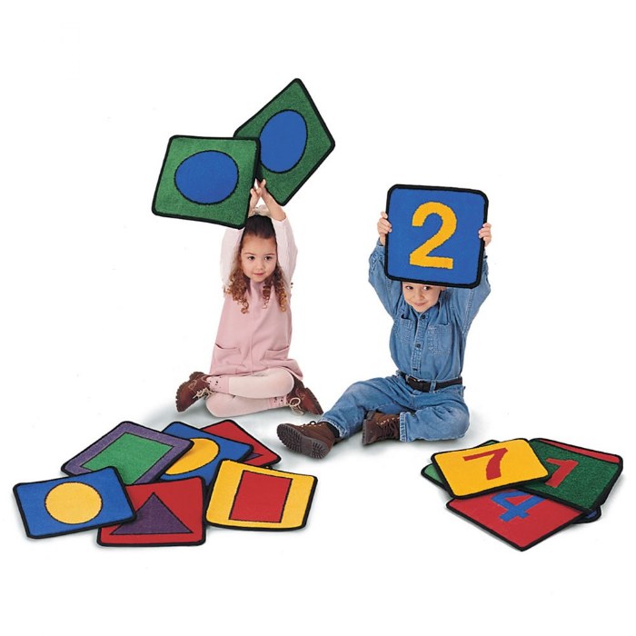 Primary Image of Shape and Number Squares - 12" x 12" - Set of 20