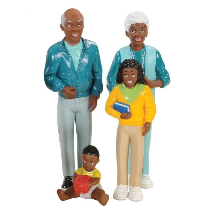 Alternate Image #1 of Multi-Generational Block Family Play Set - African-American