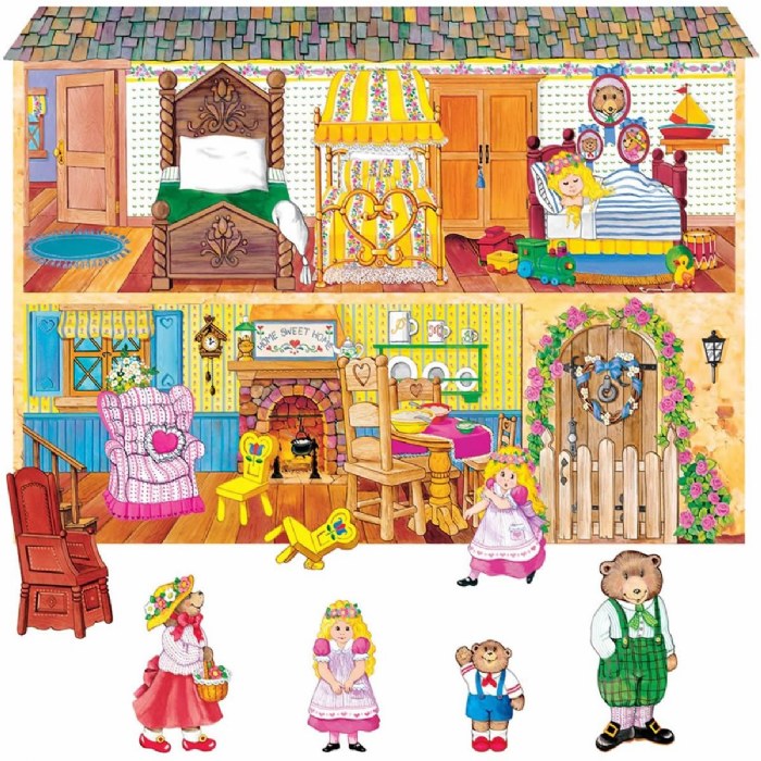 Alternate Image #1 of Goldilocks and the Three Bears and The Three Little Pigs Fairy Tales Felt Set