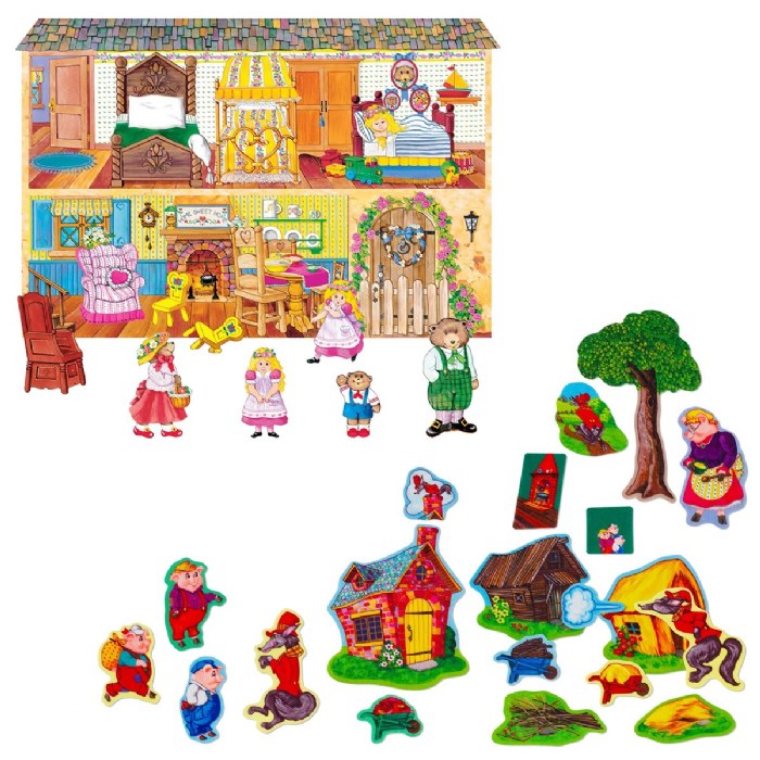 Primary Image of Goldilocks and the Three Bears and The Three Little Pigs Fairy Tales Felt Set