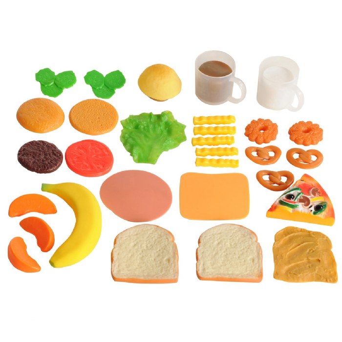Alternate Image #1 of Life-size Pretend Play Lunch Meal Set - 32 Pieces