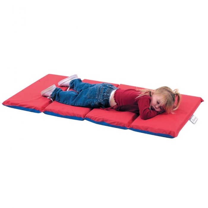 Primary Image of 4-Fold 2" Germ Guard&trade; Folding Rest Mat - Red/Blue - Single