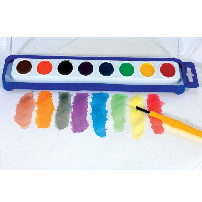 Alternate Image #1 of 8 Watercolor Paint Trays with Brush - Set of 12