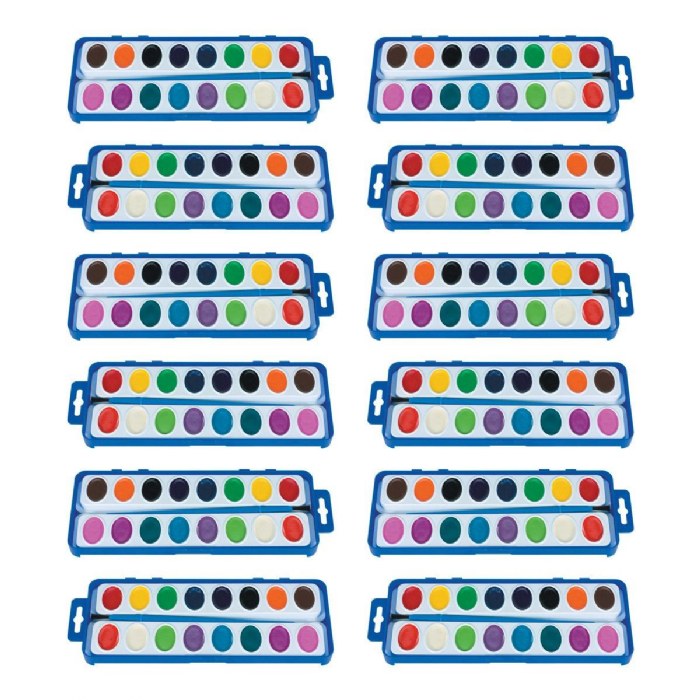 Primary Image of 16 Color Washable Watercolor Paint Trays - Set of 12