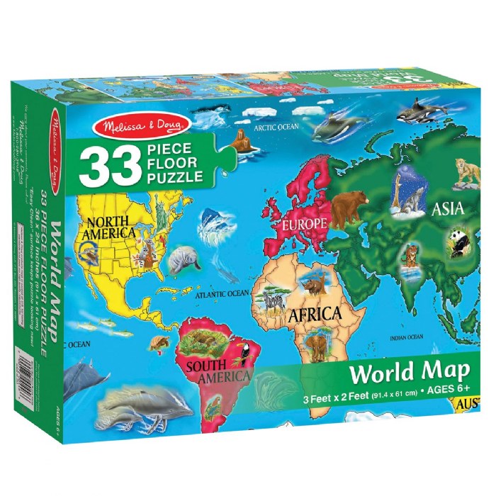 Alternate Image #1 of World Map Floor Puzzle