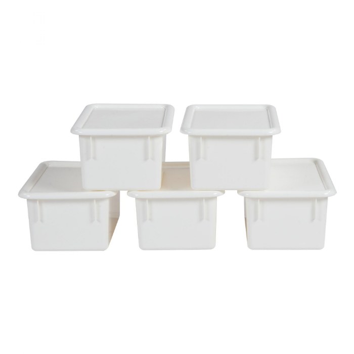 Alternate Image #1 of Storage Bins with Lids - Set of 5 - White