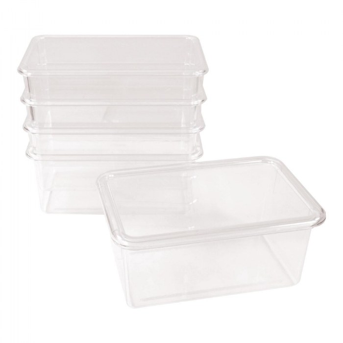 Primary Image of Storage Bins With Lids - Set of 5 - Clear