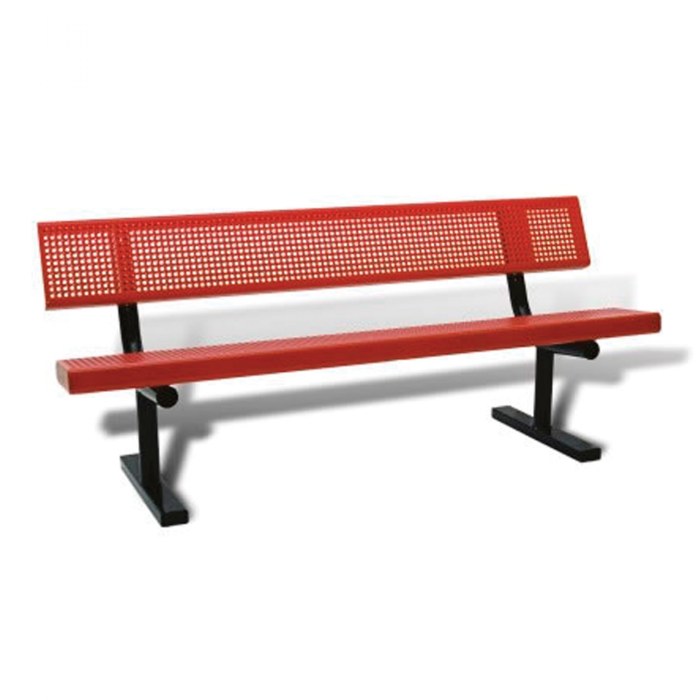 Primary Image of 6' Bench with Back - Surface Mount Perforated