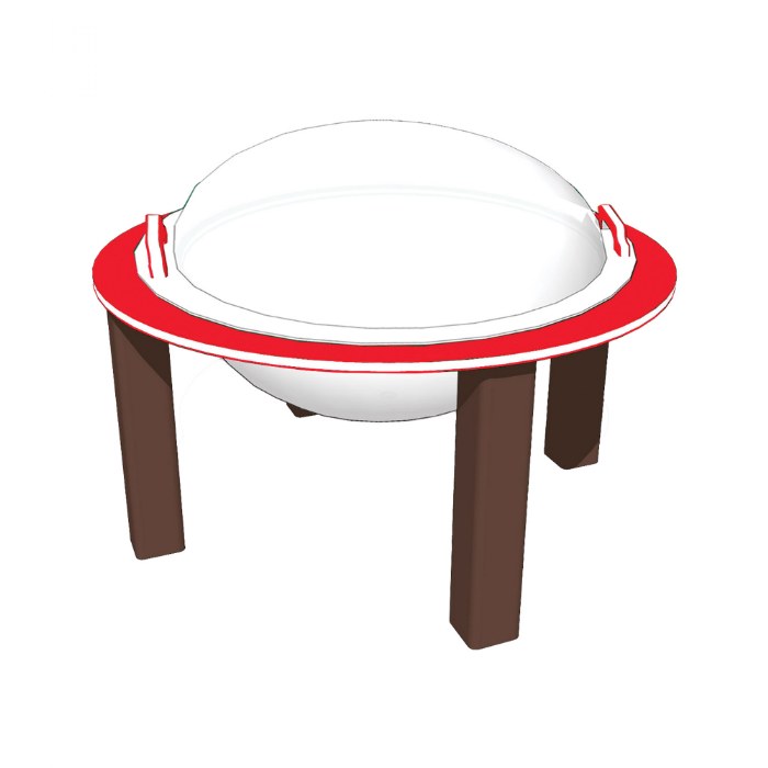 Alternate Image #1 of 40" Nature Bowl with Lid - Portable - Red/Chocolate
