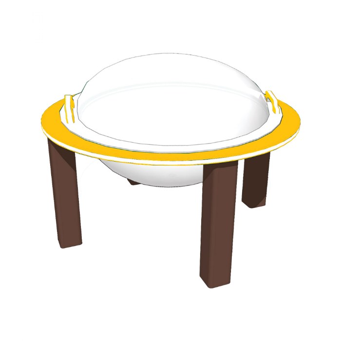 Alternate Image #1 of 40" Nature Bowl with Lid - In Ground - Yellow/Chocolate