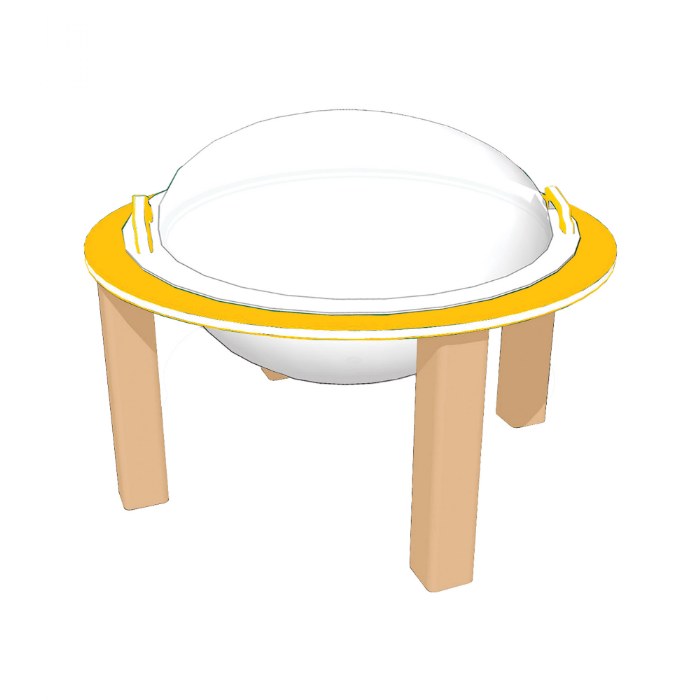 Alternate Image #1 of 40" Nature Bowl with Lid - In Ground - Yellow/Latte