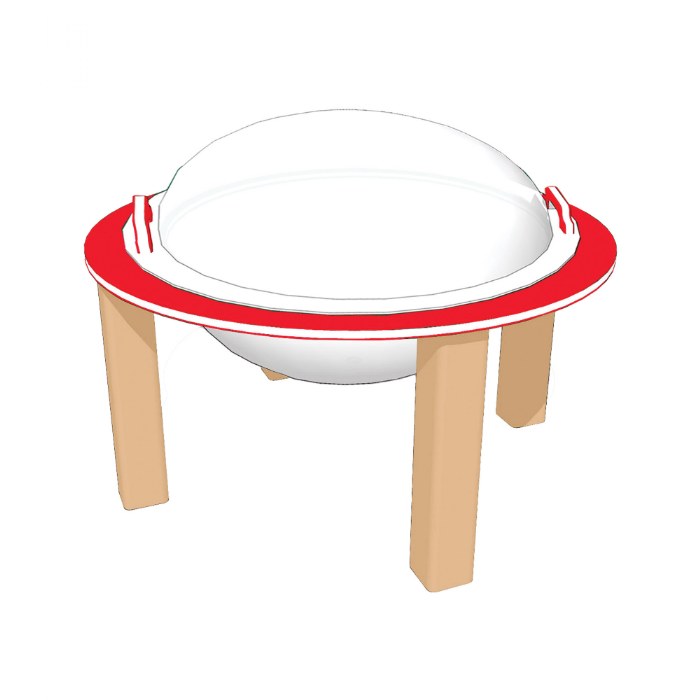 Alternate Image #1 of 40" Nature Bowl with Lid - In Ground - Red/Latte