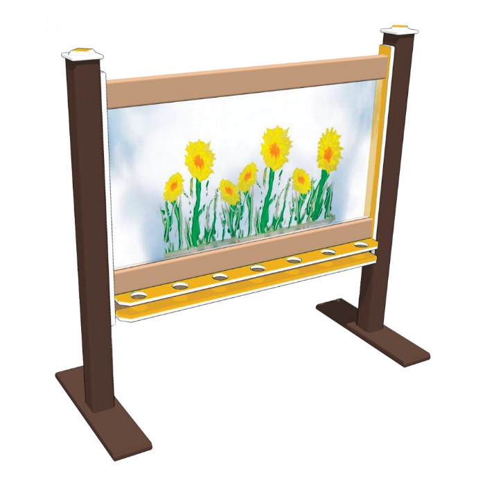 Alternate Image #1 of 2-Sided Portable 56" Art Easel Yellow/Chocolate