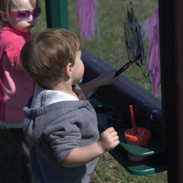 Alternate Image #1 of 2-Sided In-Ground 56" Art Easel Blue/Chocolate