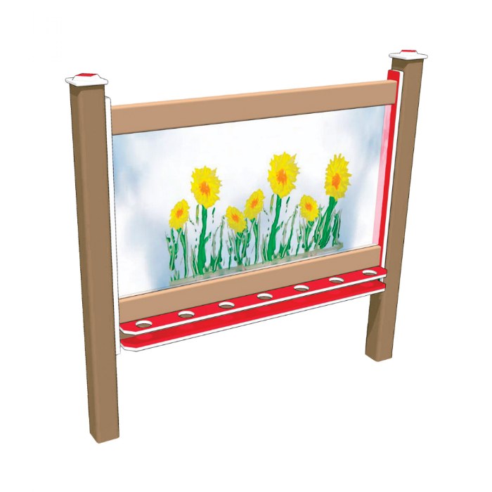 Alternate Image #1 of 2-Sided In-Ground 56" Art Easel Red/Latte