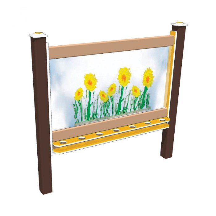 Alternate Image #1 of 2-Sided In-Ground 56" Art Easel Yellow/Chocolate