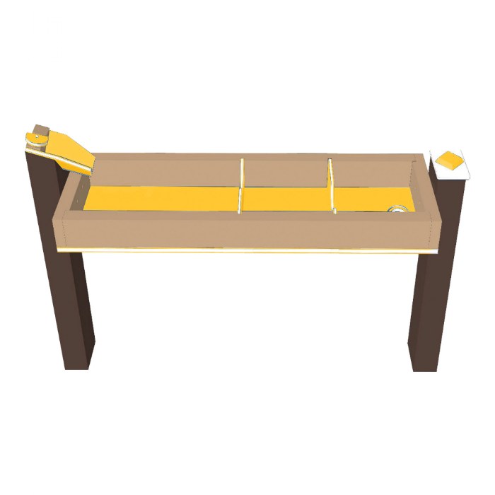 Alternate Image #1 of Single Water Trough - In-Ground - Yellow/Chocolate