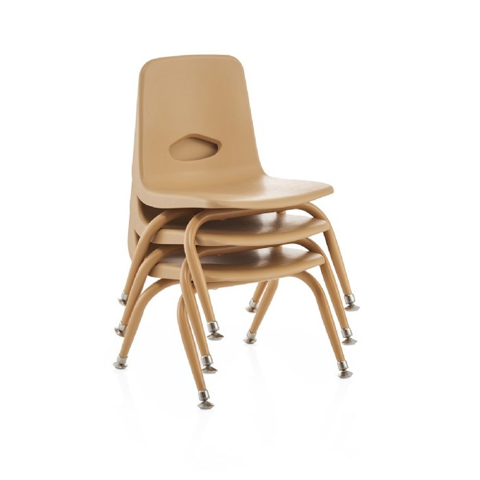 Alternate Image #1 of Tapered Leg Stackable Chair - 9.5" Seat Height - Natural