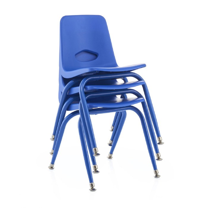 Alternate Image #1 of Nature Color Tapered Leg Stackable Chair With 17.5" Seat Height Teacher Chair - Blue