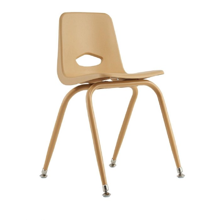 Primary Image of Nature Color Tapered Leg Stackable Chair With 17.5" Seat Height Teacher Chair - Natural