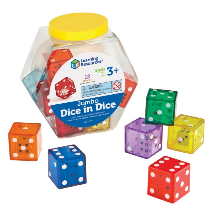 Alternate Image #1 of Jumbo Dice in Dice - Set of 12