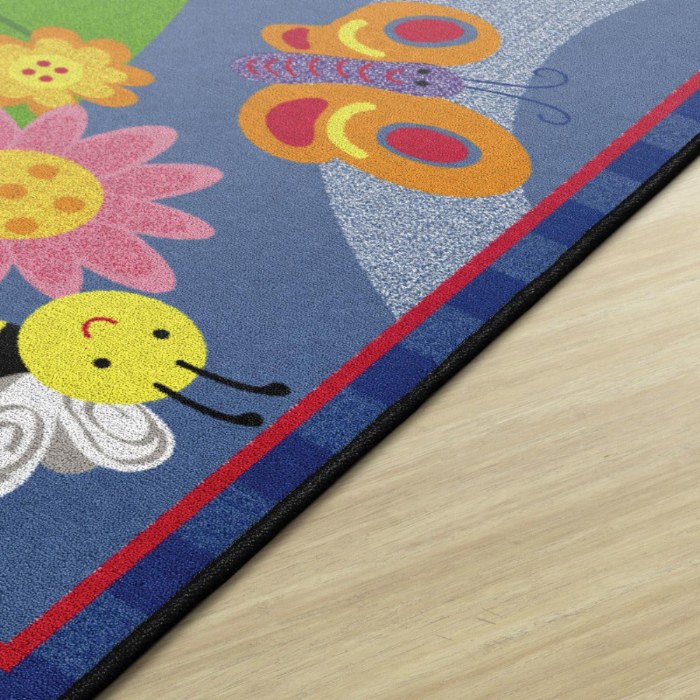 Alternate Image #1 of Friendly Cutie Bright Colored Bugs and Flower Carpet - 3' x 5' Rectangle