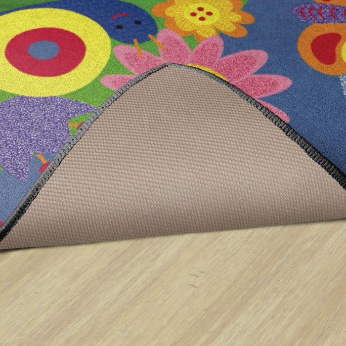 Alternate Image #1 of Friendly Cutie Bright Colored Bugs and Flower Carpet - 3' x 5' Rectangle