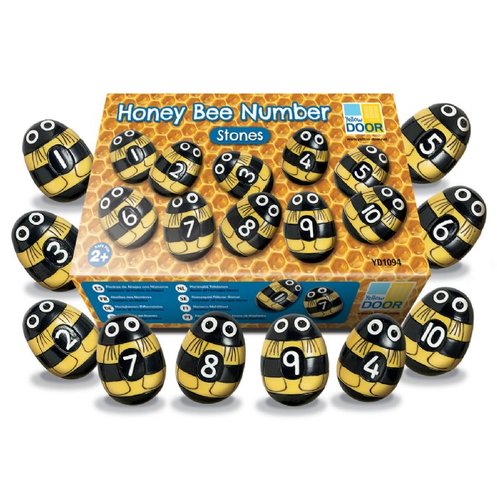 Primary Image of Honey Bee Number Stones - 20 Pieces