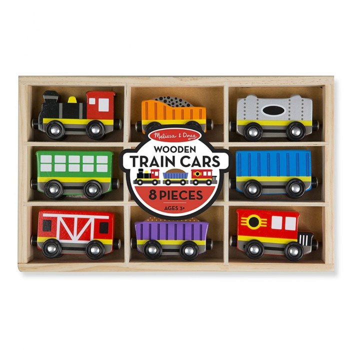 Alternate Image #1 of Wooden Magnetic Train Cars - 8 Pieces