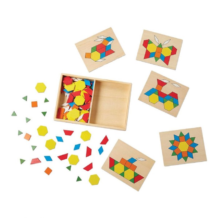 Alternate Image #1 of Pattern Blocks & Boards with Wooden Shape Blocks