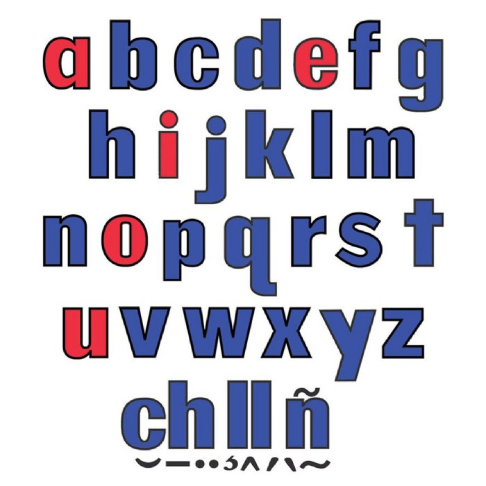 Alternate Image #1 of Uppercase and Lowercase Felt Letters - English and Spanish Alphabets - 118 Pieces