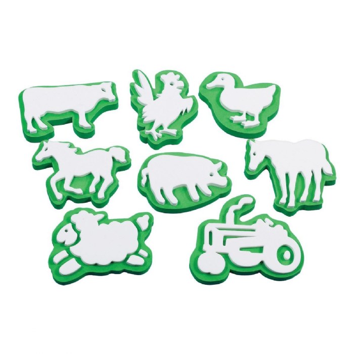 Alternate Image #1 of Foam Jumbo Stampers with Animals, Sealife, Insects, and Transportation - 48 Pieces