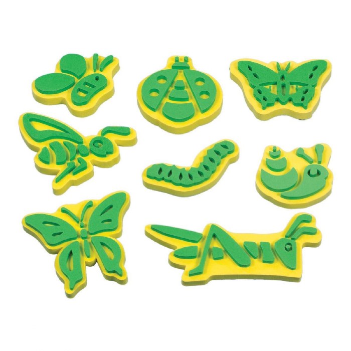 Alternate Image #1 of Foam Jumbo Stampers with Animals, Sealife, Insects, and Transportation - 48 Pieces