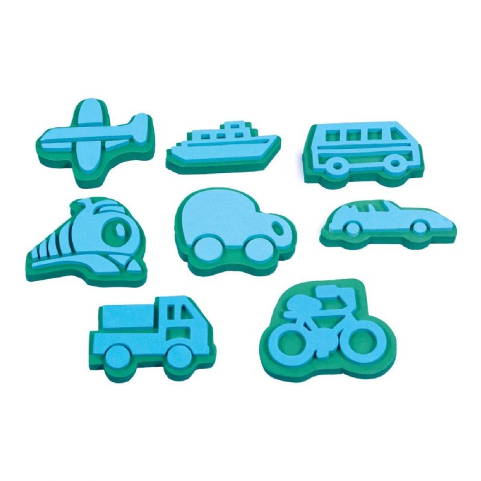 Alternate Image #1 of Foam Jumbo Stampers with Animals, Sealife, Insects, and Transportation - 48 Pieces