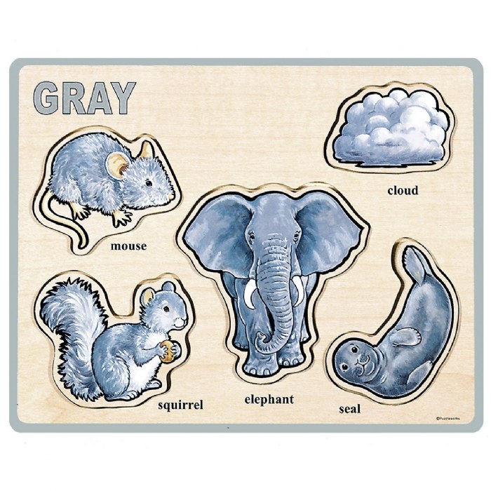 Alternate Image #1 of Wooden Colors and Words Puzzles - Set of 8