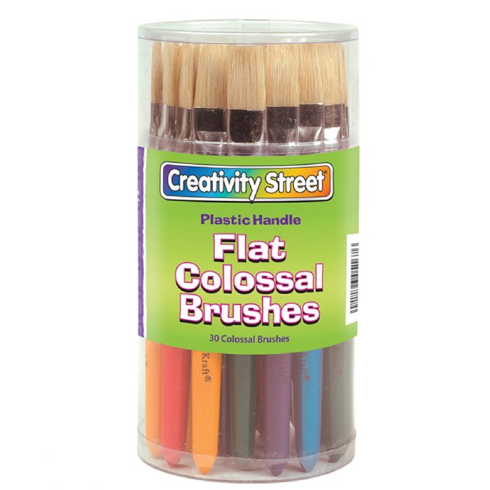 Alternate Image #1 of Flat, Stubby-Handle Paintbrushes - Set of 30