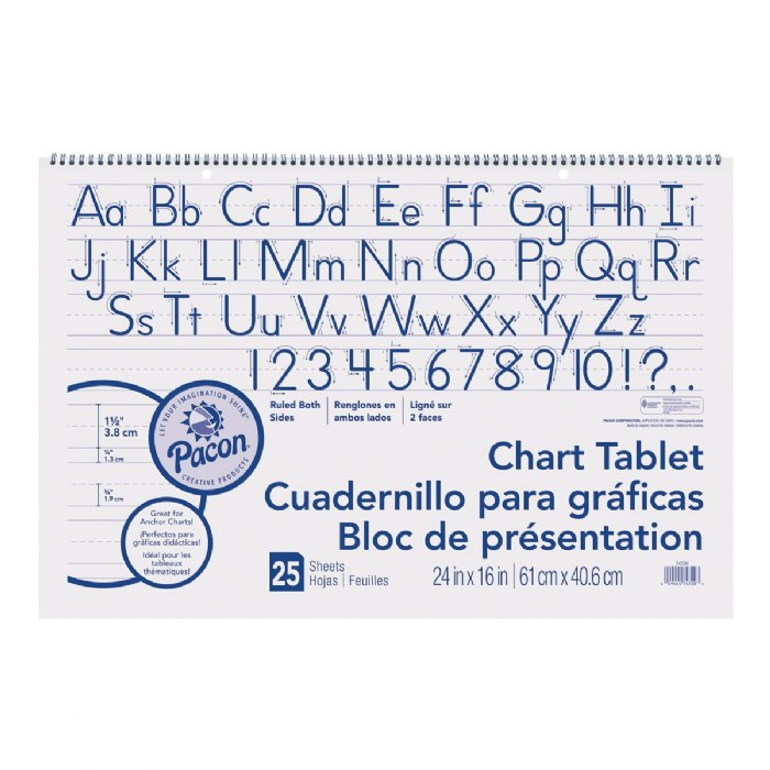 Primary Image of 24" x 16" Chart Tablet - White Paper - 1.5" Rule