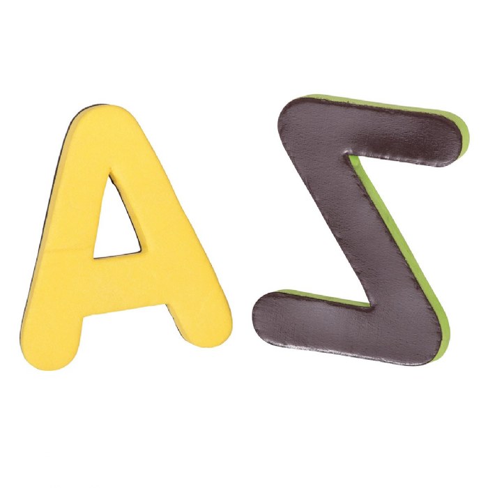 Alternate Image #1 of Bilingual Magnetic Foam Alphabet English and Spanish - Uppercase