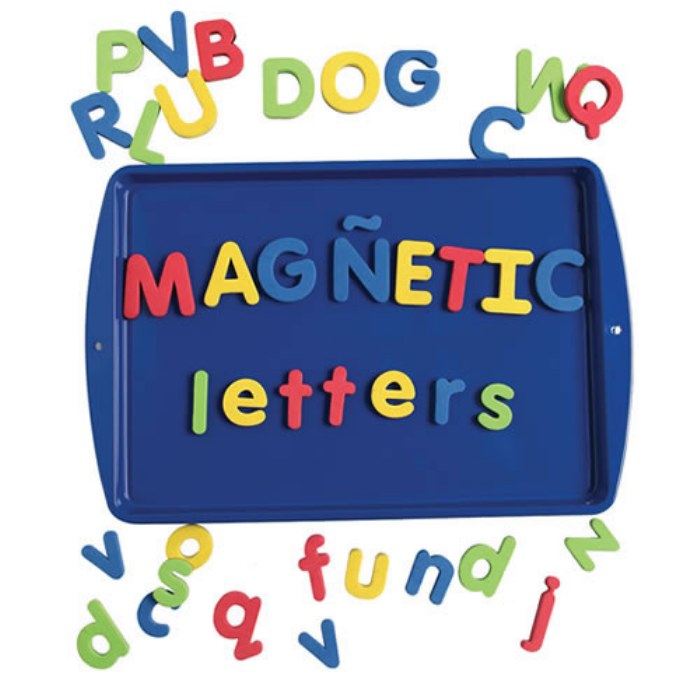 Alternate Image #1 of Bilingual Magnetic Foam Alphabet English and Spanish - Uppercase