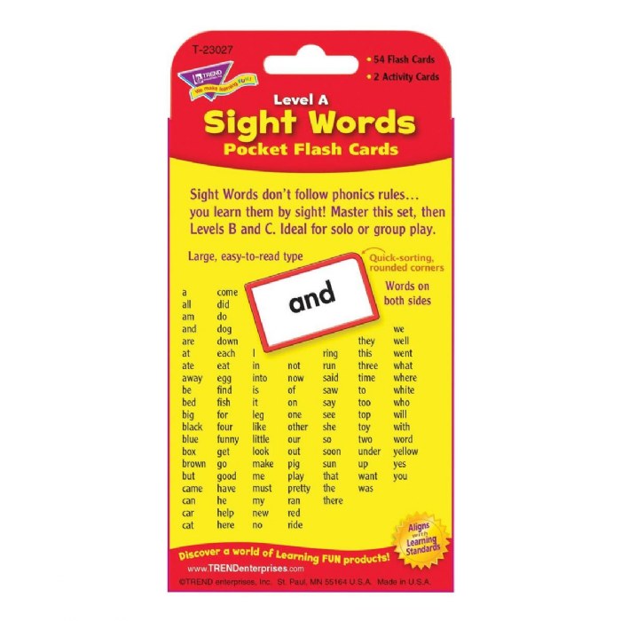Alternate Image #1 of Sight Word Flash Cards