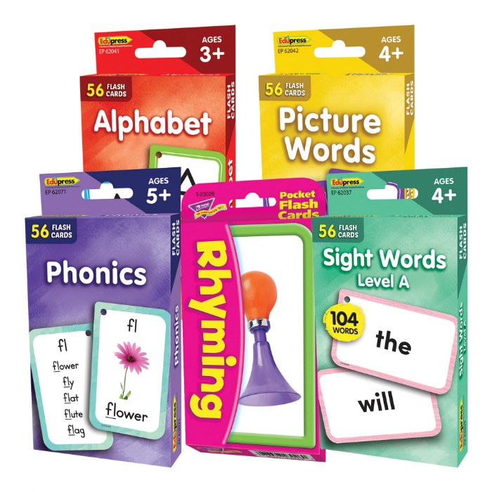 Alternate Image #1 of Early Literacy Flash Cards with Words and Pictures - Set of 5