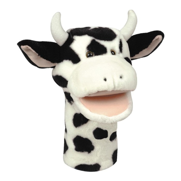 Primary Image of Plush Bigmouth Cow Hand Puppets